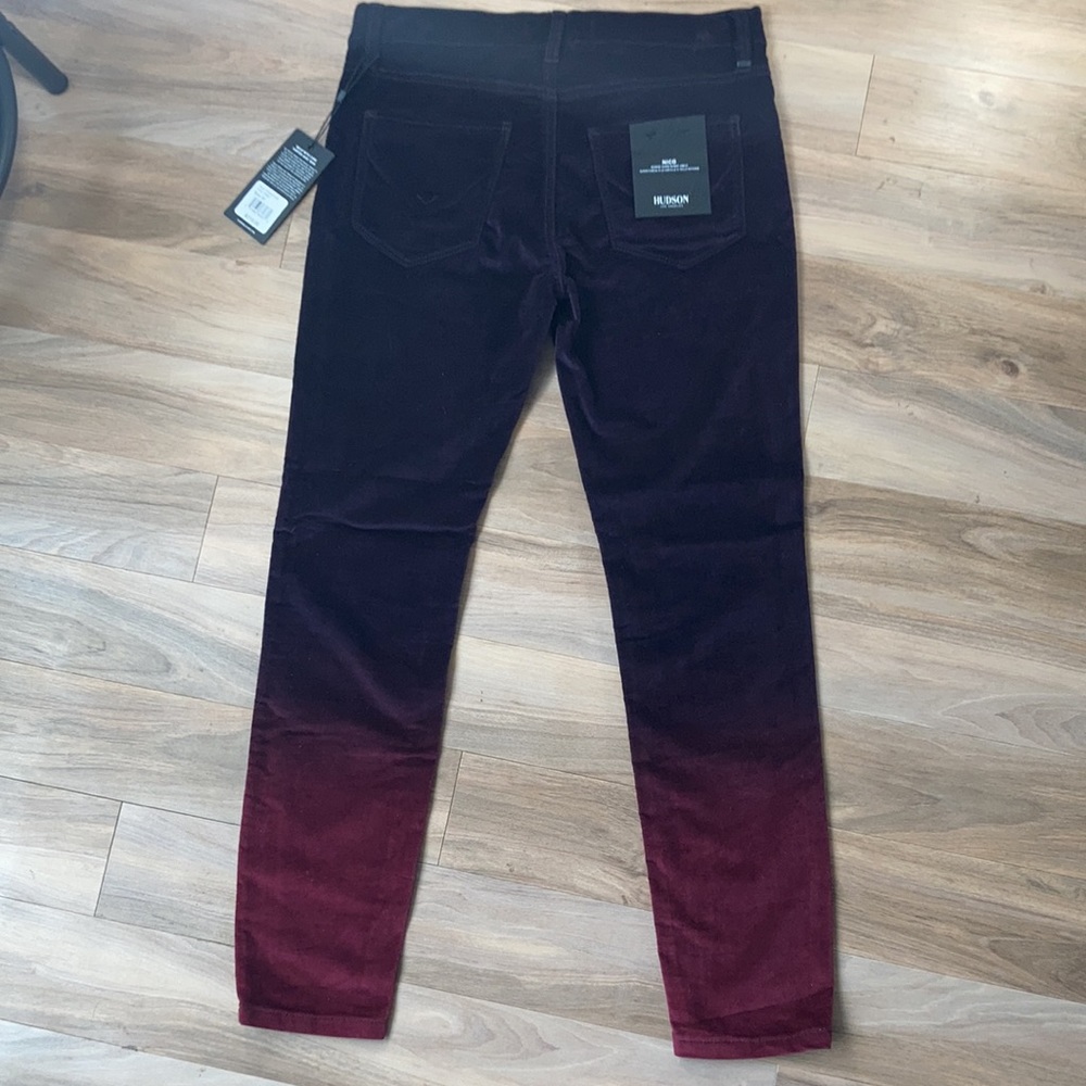 Hudson Jeans ombré velvet NICO mid rise super skinny ankle size 27
